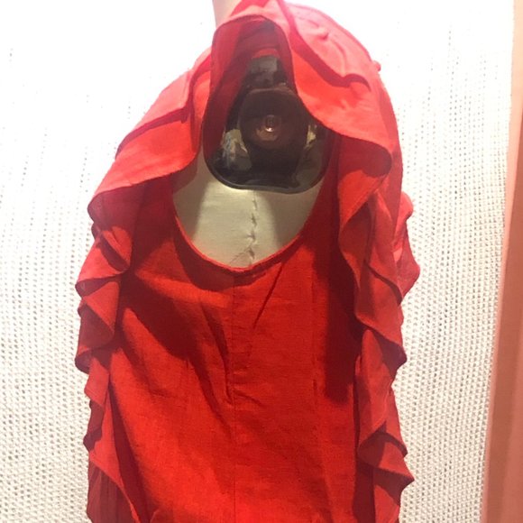 Express Ruffle Red top - Picture 2 of 2